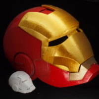 Iron Man MK3 and MK39 helmets at 100% & 25% sizes