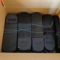 Box of Chiropractic heel lifts made from TPU ready for delivery