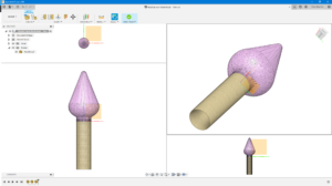 Screenshot of wand head from Fusion360